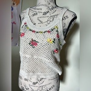 Rebellion Again Knitted Floral Tank Top